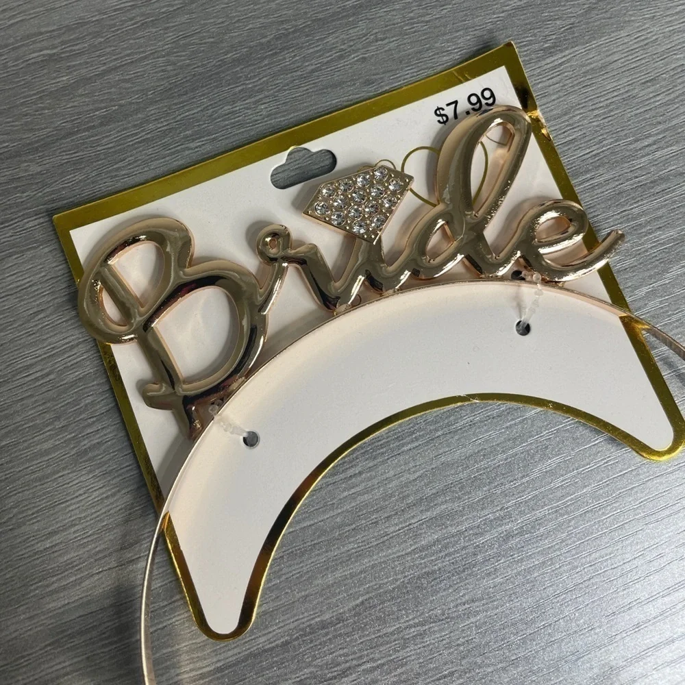 Bride Gold Headpiece and 12 pc Bridal Hair Ties